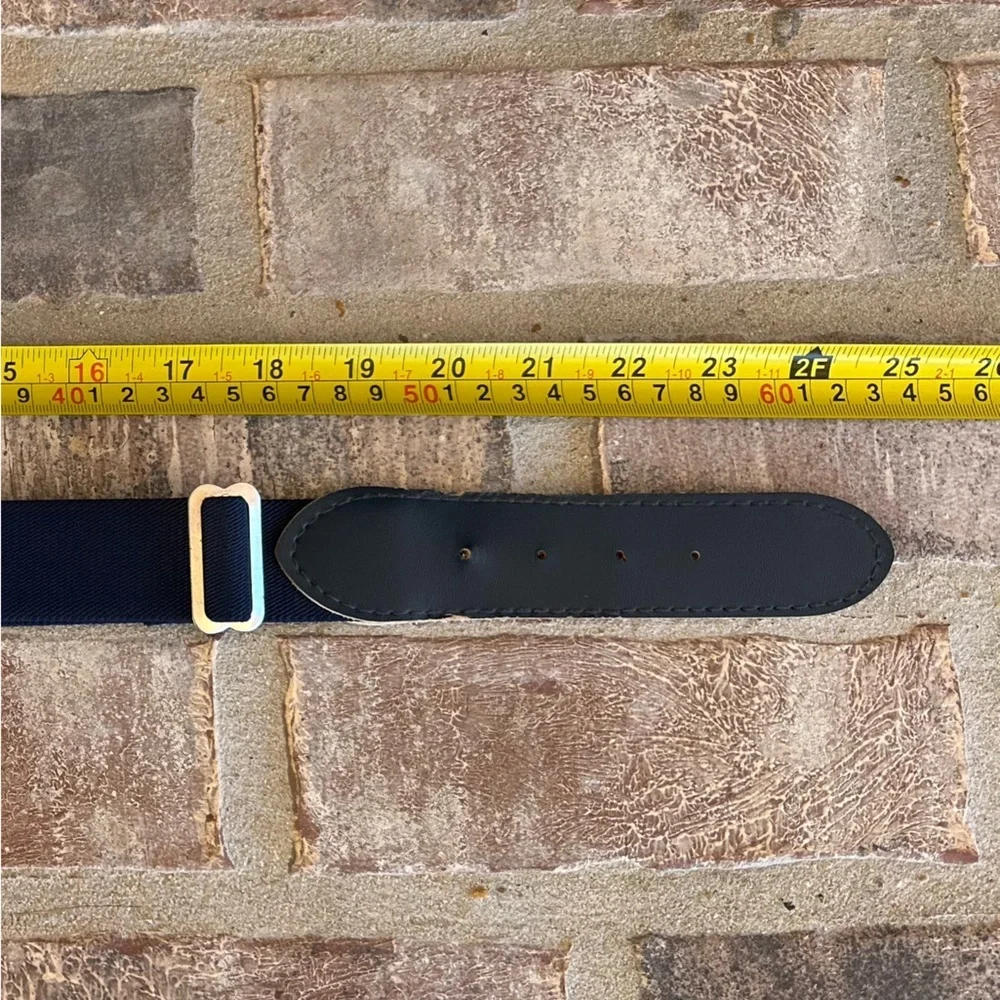 Softball. Baseball. Navy Youth Athletic Belt with Silver Buckle
